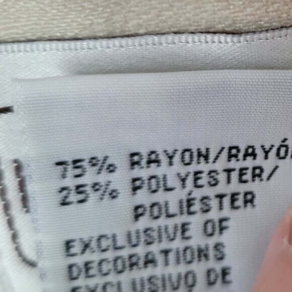 Vintage Karin Stevens 2 pc Pant Suit Sz 8 Rayon Poly Beige Embroidered NOS NWT - Picture 15 of 15